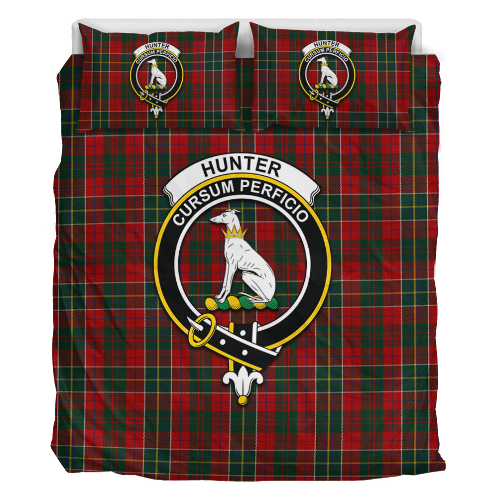 Hunter USA Tartan Bedding Set with Family Crest - Tartan Vibes Clothing