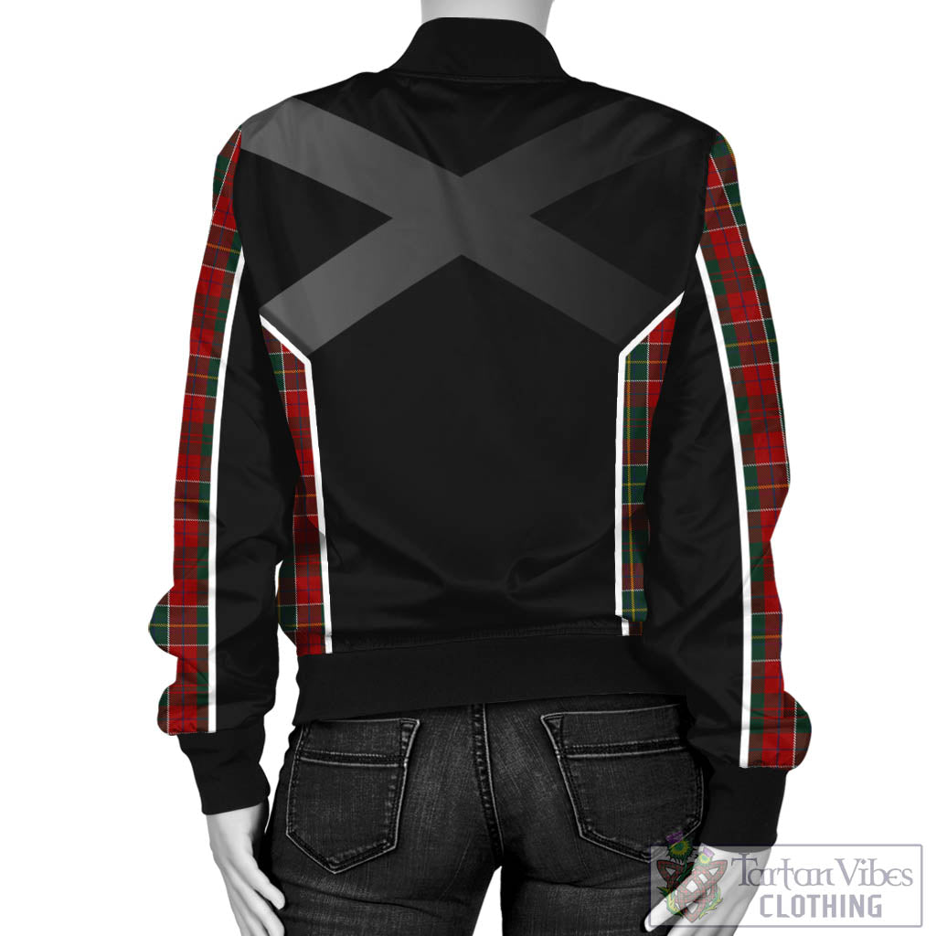 Tartan Vibes Clothing Hunter USA Tartan Bomber Jacket with Family Crest and Scottish Thistle Vibes Sport Style