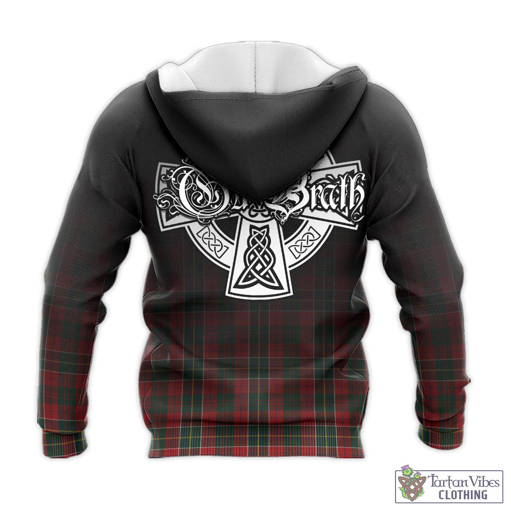 Tartan Vibes Clothing Hunter USA Tartan Knitted Hoodie Featuring Alba Gu Brath Family Crest Celtic Inspired