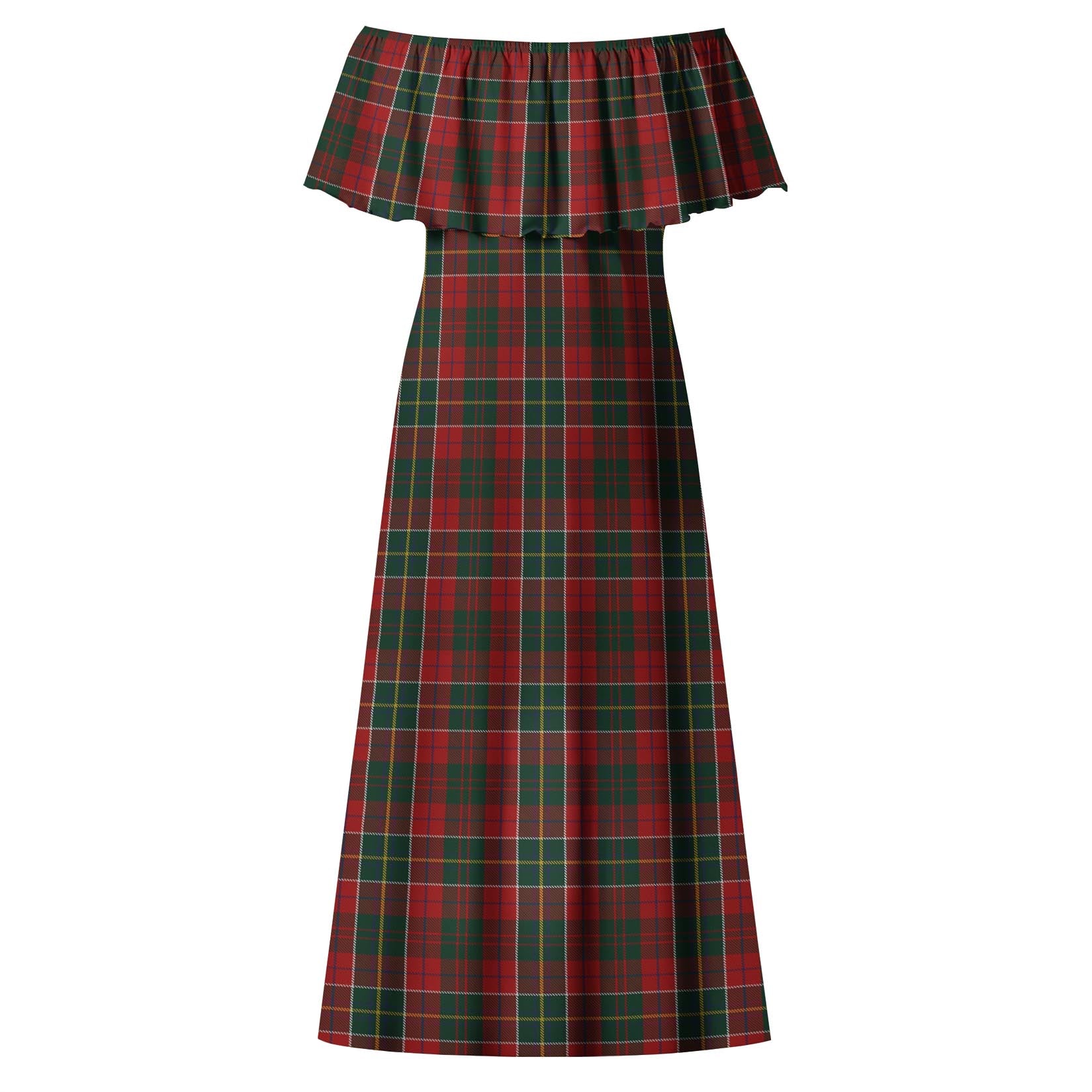 Hunter USA Tartan Off Shoulder Long Dress - Tartanvibesclothing