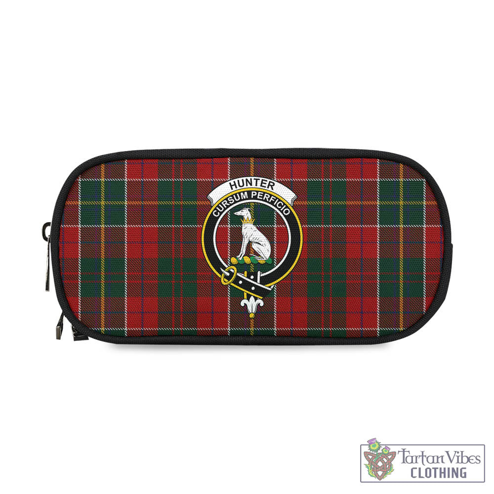 Tartan Vibes Clothing Hunter USA Tartan Pen and Pencil Case with Family Crest