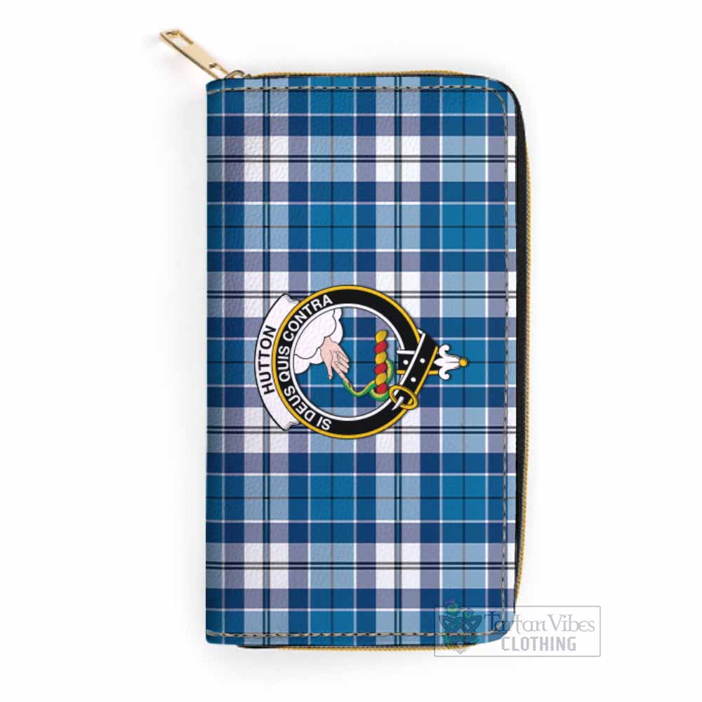 Hutton Tartan Women's Leather Wallet with Family Crest One Size 19.7*10.5*3.5 cm - Tartan Vibes Clothing