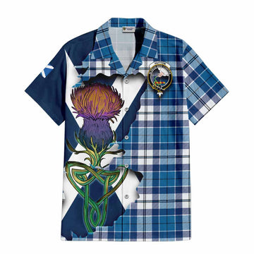 Hutton Tartan Family Crest Hawaiian Shirt Scottish Thistle Celtic Inspired Kid - Tartan Vibes Clothing