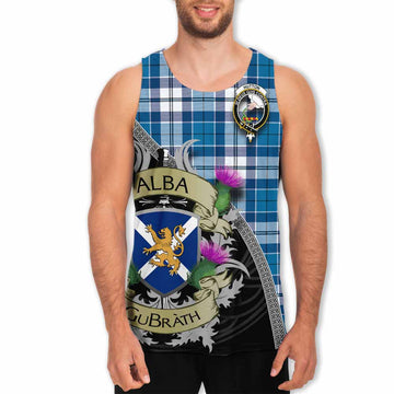 Hutton Tartan Family Crest Men's Tank Top Lion Rampant Royal Thistle Shield Celtic Inspired Men - Tartan Vibes Clothing