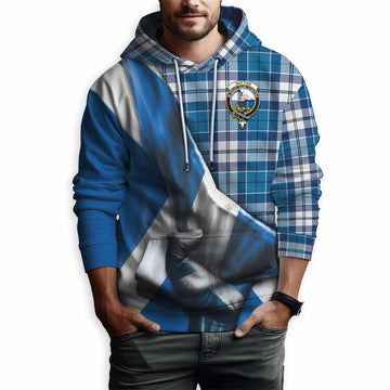 Hutton Tartan Hoodie with Family Crest Scotland Patriotic Style Pullover Hoodie - Tartan Vibes Clothing