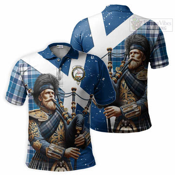 Hutton Tartan Polo Shirt with Family Crest Scottish Bagpiper Vibes Kid - Tartan Vibes Clothing