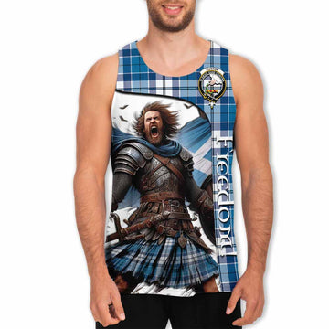 Hutton Crest Tartan Men's Tank Top Inspired by the Freedom of Scottish Warrior Men - Tartan Vibes Clothing