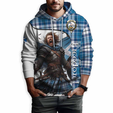 Hutton Crest Tartan Hoodie Inspired by the Freedom of Scottish Warrior Pullover Hoodie - Tartan Vibes Clothing