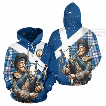 Hutton Tartan Hoodie with Family Crest Scottish Bagpiper Vibes Zip Hoodie - Tartan Vibes Clothing