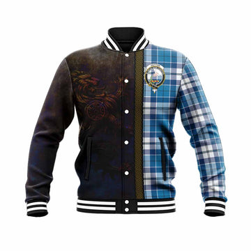 Hutton Tartan Family Crest Baseball Jacket Alba Gu Brath Be Brave Lion Ancient Style Unisex - Tartan Vibes Clothing