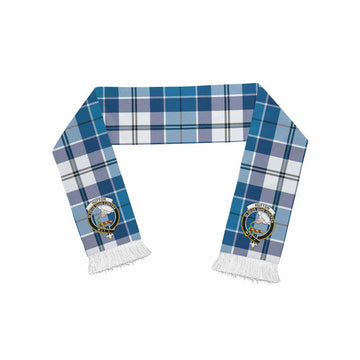 Hutton Tartan Ruffneck Scarf with Family Crest One Size 67.7*6.7 inches - Tartan Vibes Clothing