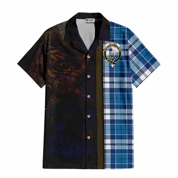 Hutton Tartan Family Crest Hawaiian Shirt Alba Gu Brath Be Brave Lion Ancient Style Kid - Tartan Vibes Clothing