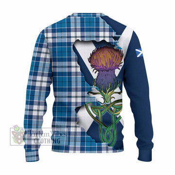 Hutton Tartan Family Crest Knitted Sweater Scottish Thistle Celtic Inspired - Tartan Vibes Clothing