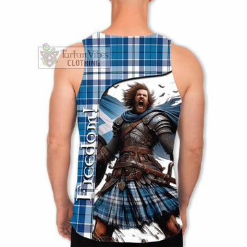 Hutton Crest Tartan Men's Tank Top Inspired by the Freedom of Scottish Warrior - Tartan Vibes Clothing