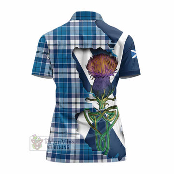 Hutton Tartan Family Crest Women's Polo Shirt Scottish Thistle Celtic Inspired - Tartan Vibes Clothing
