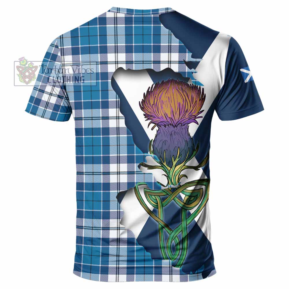 Hutton Tartan Family Crest T-Shirt Scottish Thistle Celtic Inspired - Tartan Vibes Clothing