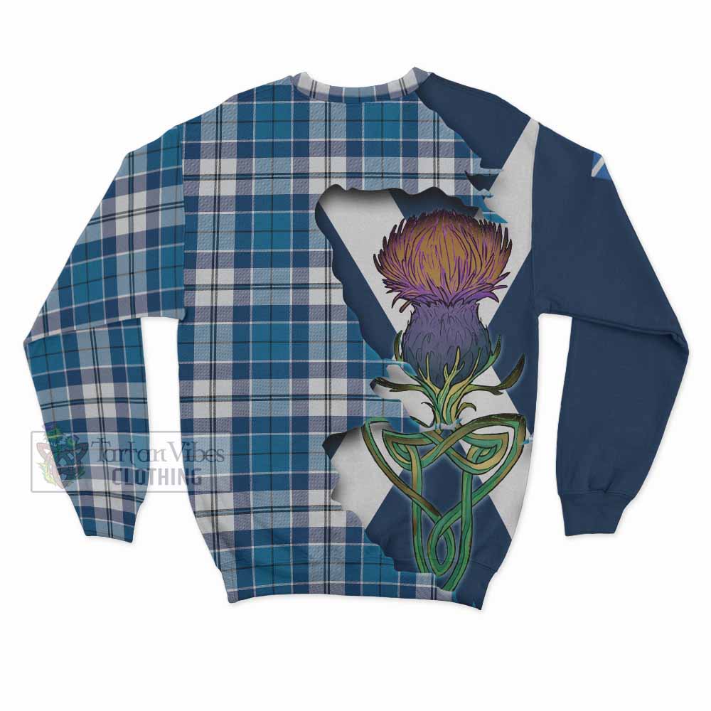 Hutton Tartan Family Crest Sweatshirt Scottish Thistle Celtic Inspired - Tartan Vibes Clothing