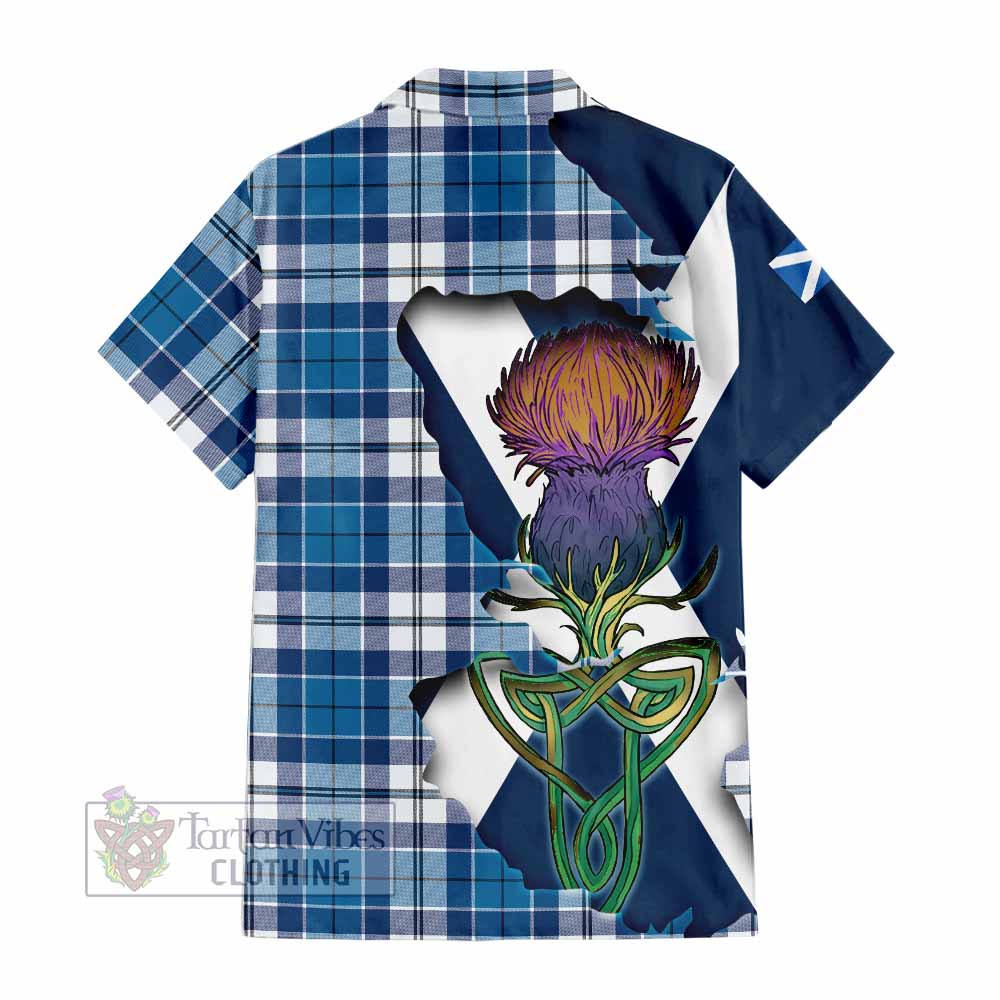 Hutton Tartan Family Crest Hawaiian Shirt Scottish Thistle Celtic Inspired - Tartan Vibes Clothing