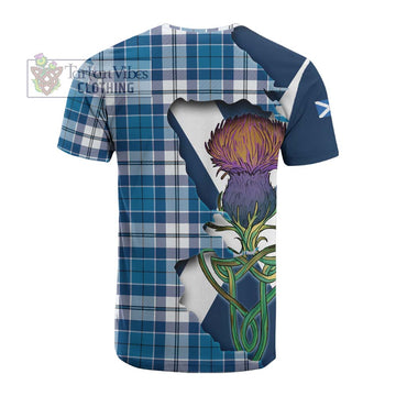 Hutton Tartan Family Crest Cotton T-shirt Scottish Thistle Celtic Inspired - Tartan Vibes Clothing