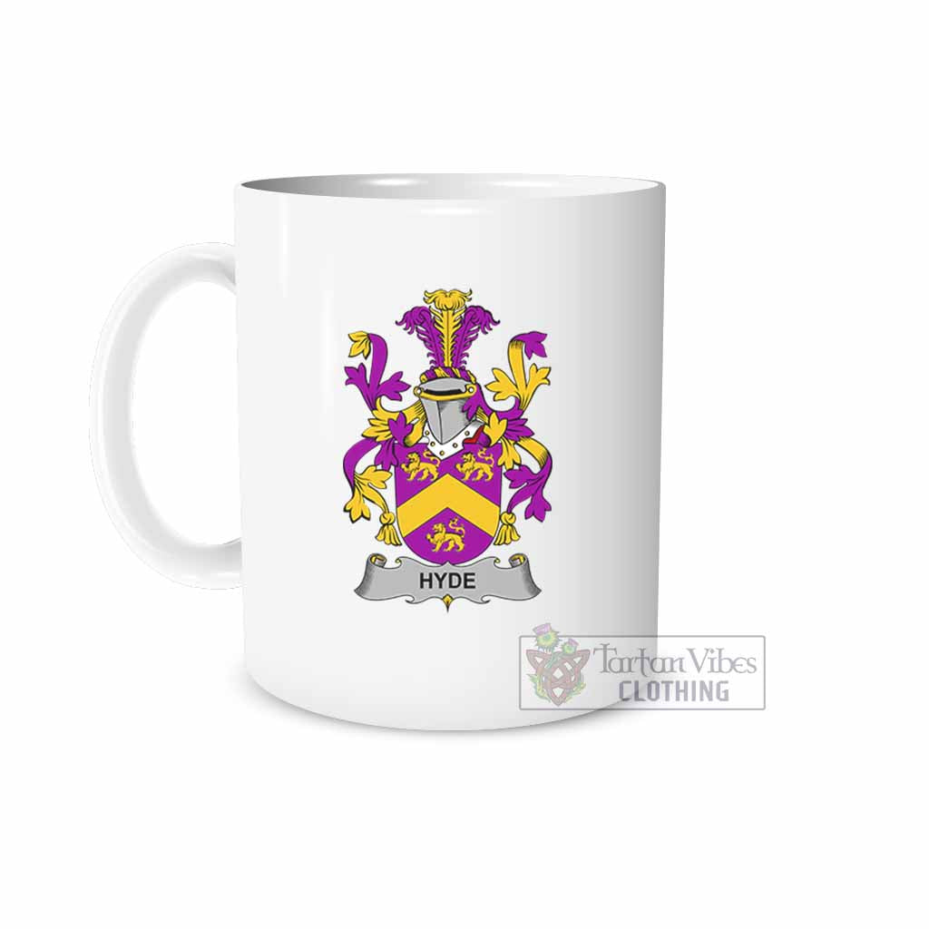 Hyde Irish Clan Coat of Arms Ceramic Mug White - 2D-tartanvibesclothing