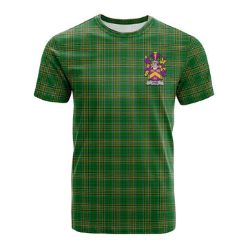 Hyde Irish Clan Tartan Cotton T-shirt with Coat of Arms