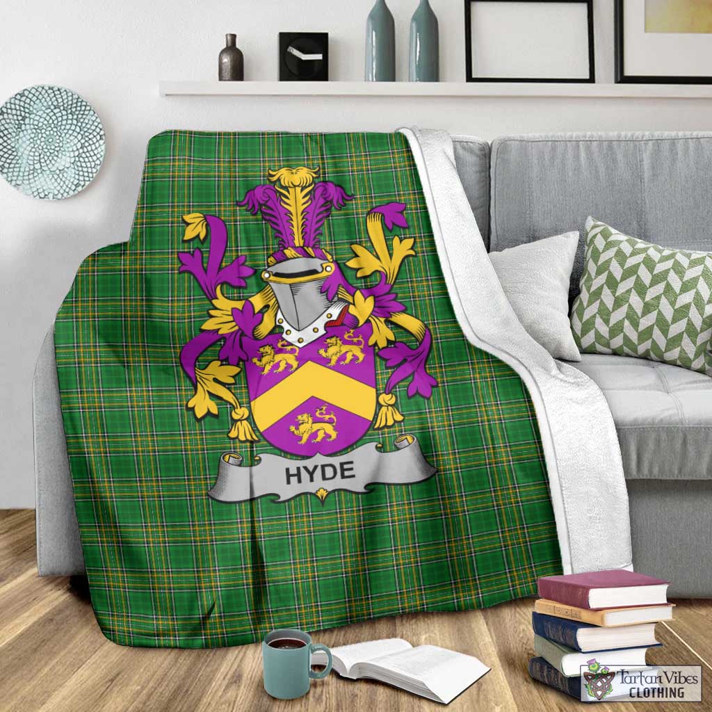 Hyde Irish Clan Tartan Blanket with Coat of Arms - Tartan Vibes Clothing