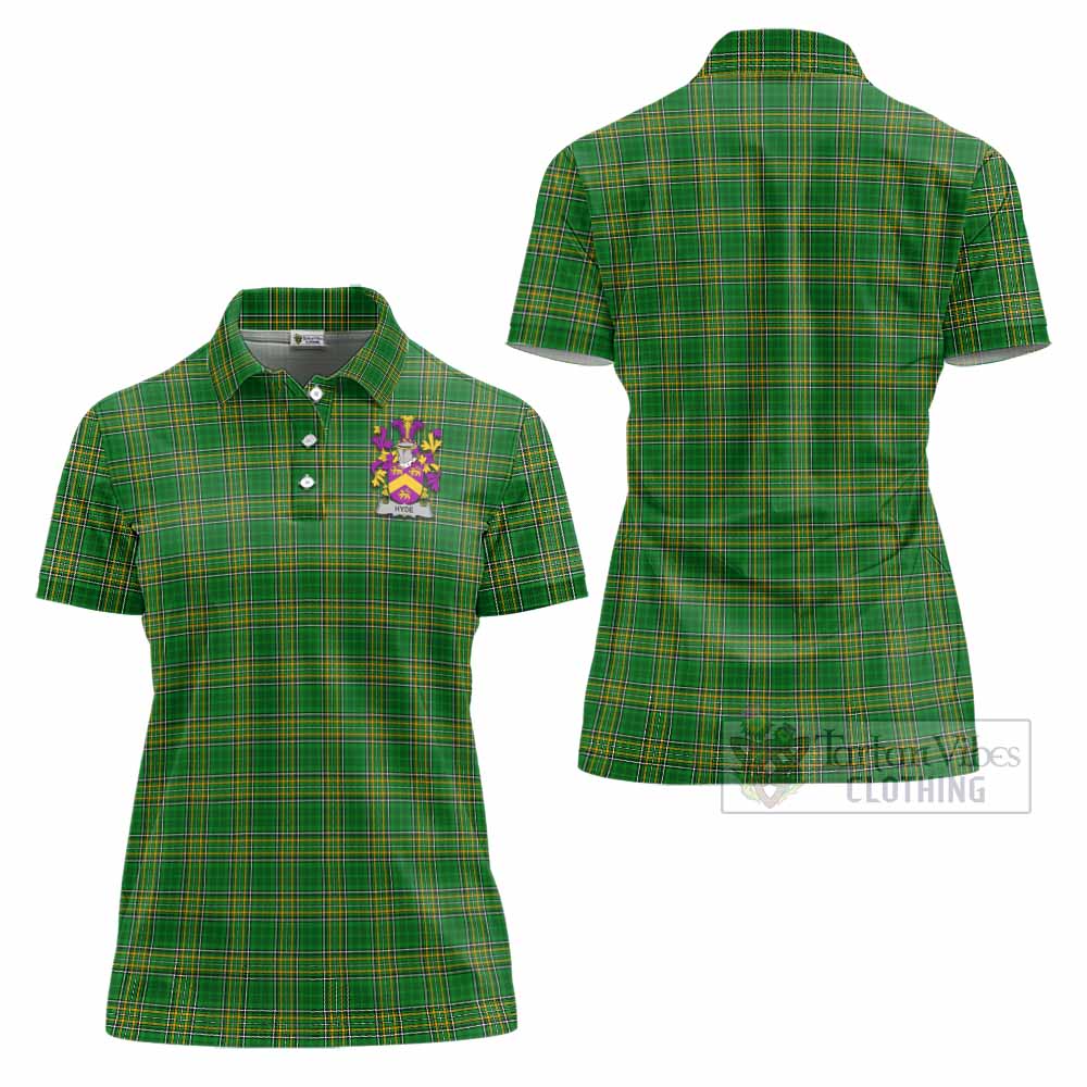 Hyde Irish Clan Tartan Women's Polo Shirt with Coat of Arms