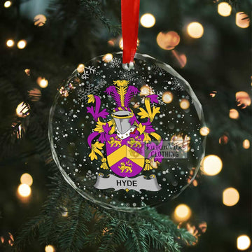 Hyde Irish Clan Christmas Glass Ornament with Coat of Arms