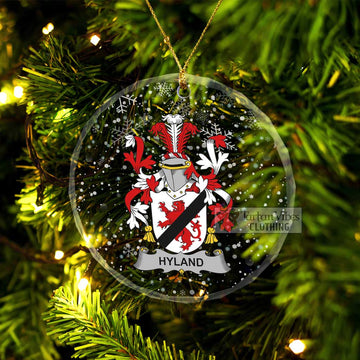 Hyland Irish Clan Christmas Glass Ornament with Coat of Arms