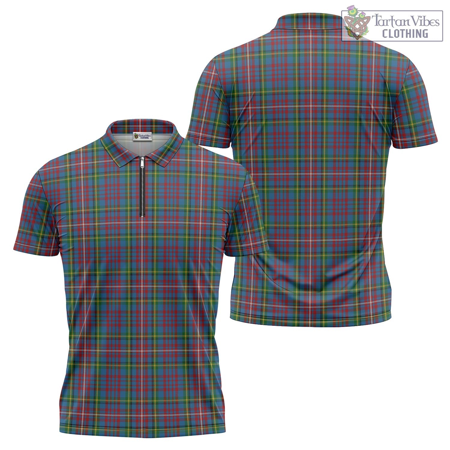 Tartan Vibes Clothing Hyndman Tartan Zipper Polo Shirt