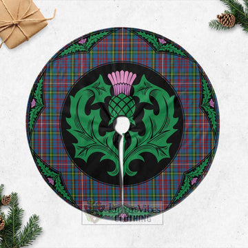 Hyndman Tartan Christmas Tree Skirt Scottish Thistle Style