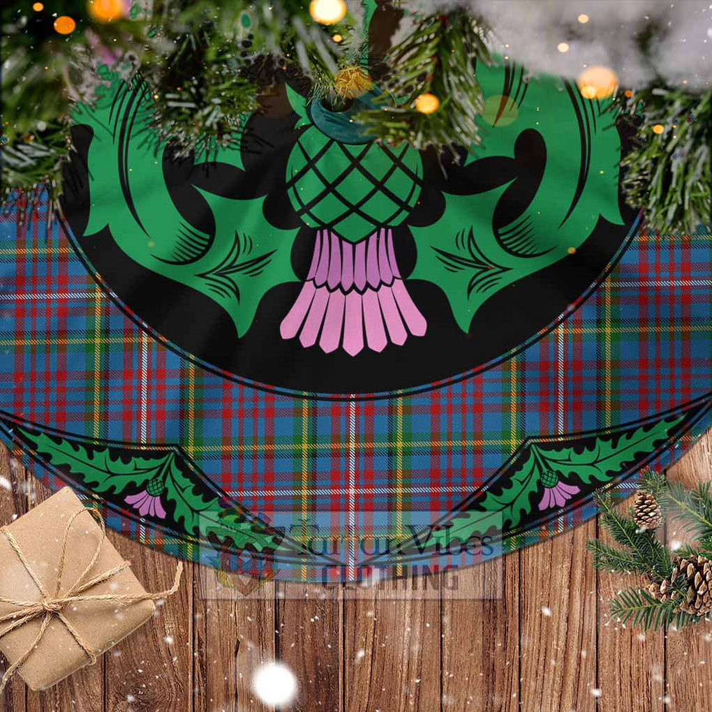 Hyndman Tartan Christmas Tree Skirt Scottish Thistle Style - Tartan Vibes Clothing