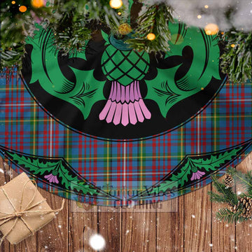 Hyndman Tartan Christmas Tree Skirt Scottish Thistle Style