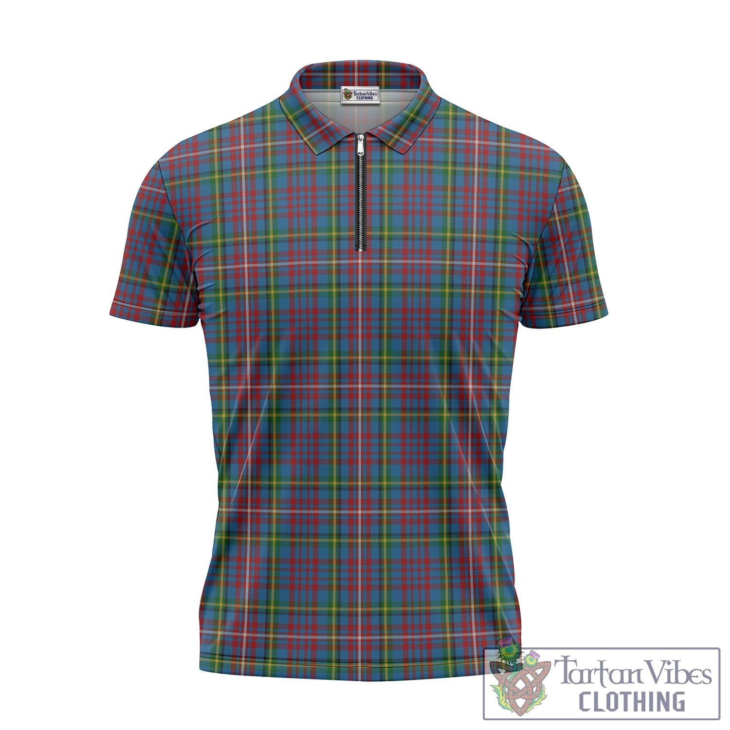 Tartan Vibes Clothing Hyndman Tartan Zipper Polo Shirt