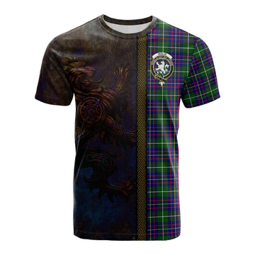 Inglis Tartan Family Crest Cotton T-shirt Alba Gu Brath Be Brave Lion Ancient Style Kid's Shirt - Tartan Vibes Clothing