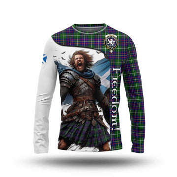 Inglis Crest Tartan Long Sleeve T-Shirt Inspired by the Freedom of Scottish Warrior