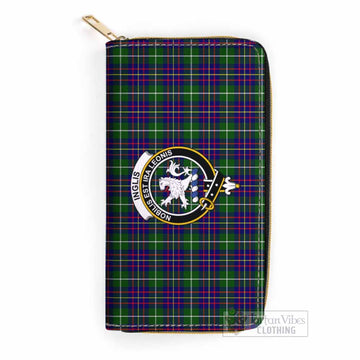 Inglis Tartan Women's Leather Wallet with Family Crest One Size 19.7*10.5*3.5 cm - Tartan Vibes Clothing