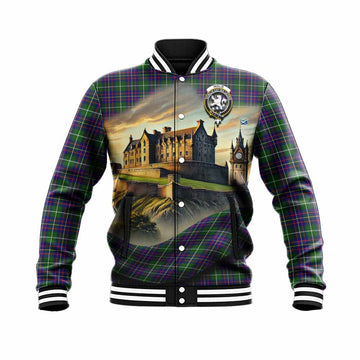 Inglis Tartan Family Crest Baseball Jacket with Scottish Ancient Castle Style Unisex - Tartan Vibes Clothing