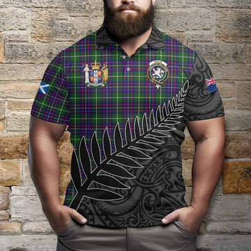 Inglis Crest Tartan Polo Shirt with New Zealand Silver Fern Half Style Kid - Tartan Vibes Clothing