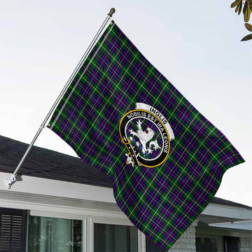 Inglis Tartan House Flag with Family Crest