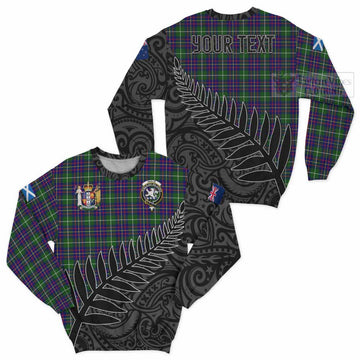 Inglis Crest Tartan Sweatshirt with New Zealand Silver Fern Half Style Unisex - Tartan Vibes Clothing