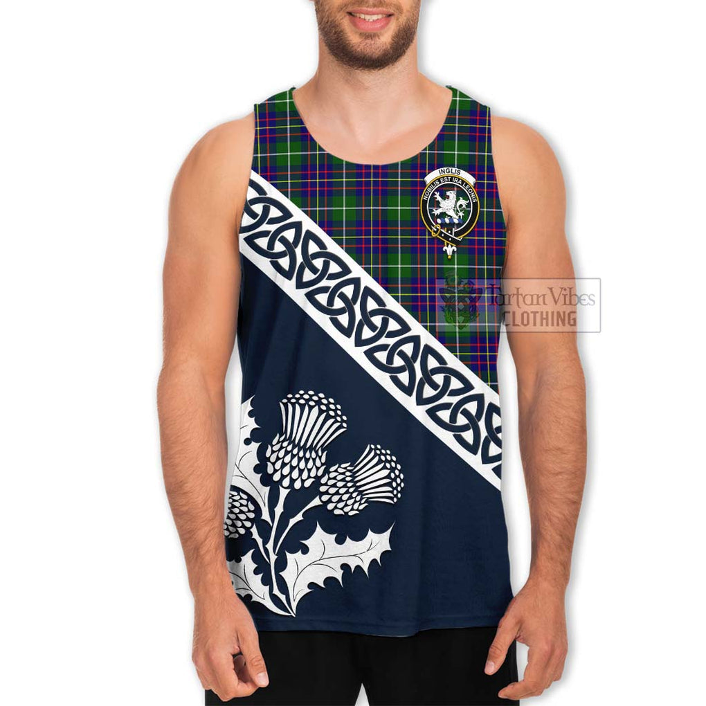 Inglis Tartan Men's Tank Top Featuring Thistle and Scotland Map Men - Tartan Vibes Clothing