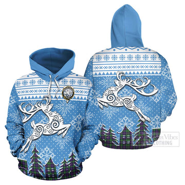 Inglis Clan Christmas Hoodie Celtic Reindeer Style