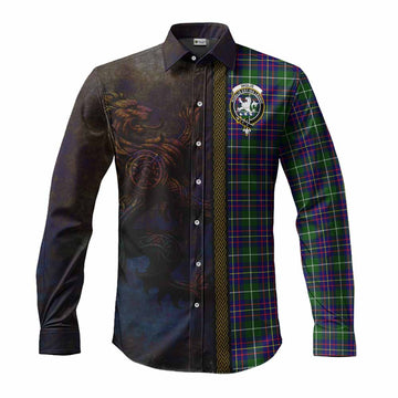 Inglis Tartan Family Crest Long Sleeve Button Shirt Alba Gu Brath Be Brave Lion Ancient Style Men's Shirt S - Tartan Vibes Clothing