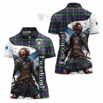 Inglis Crest Tartan Women's Polo Shirt Inspired by the Freedom of Scottish Warrior