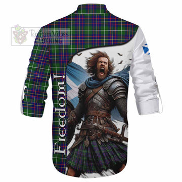 Inglis Crest Tartan Ghillie Kilt Shirt Inspired by the Freedom of Scottish Warrior