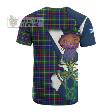 Inglis Tartan Family Crest Cotton T-shirt Scottish Thistle Celtic Inspired - Tartan Vibes Clothing