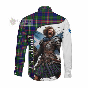 Inglis Crest Tartan Long Sleeve Button Shirt Inspired by the Freedom of Scottish Warrior