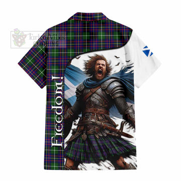 Inglis Crest Tartan Short Sleeve Button Shirt Inspired by the Freedom of Scottish Warrior