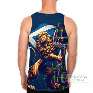 Inglis Tartan Family Crest Men's Tank Top with Scottish Majestic Lion - Tartan Vibes Clothing